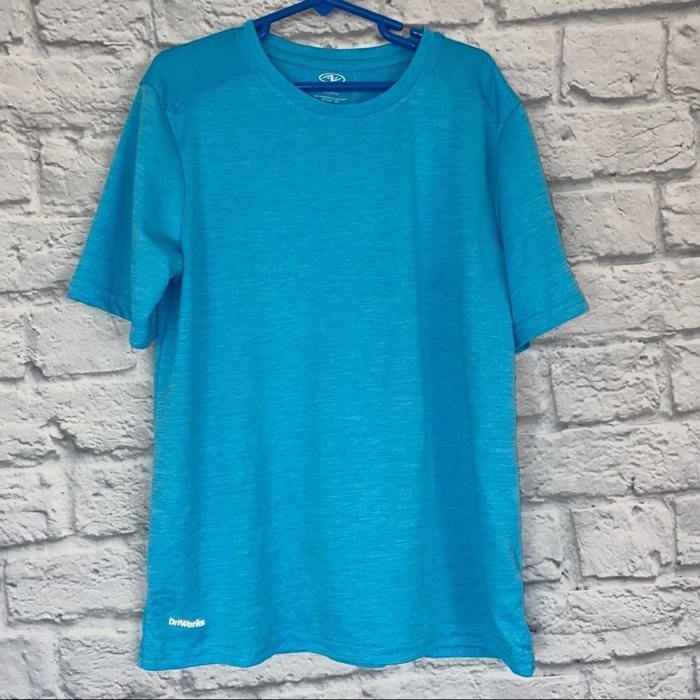 Athletic works dri works short sleeve dri fit top blue boys size L 10/12